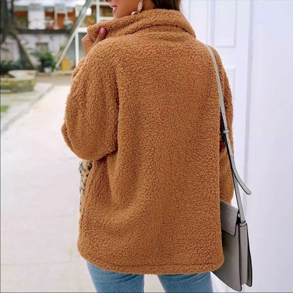 🧨Bomb Sale Ends Sunday 🧨 Super Soft Plush Teddy Bear Fur Leopard Coat Tan - Picture 4 of 11